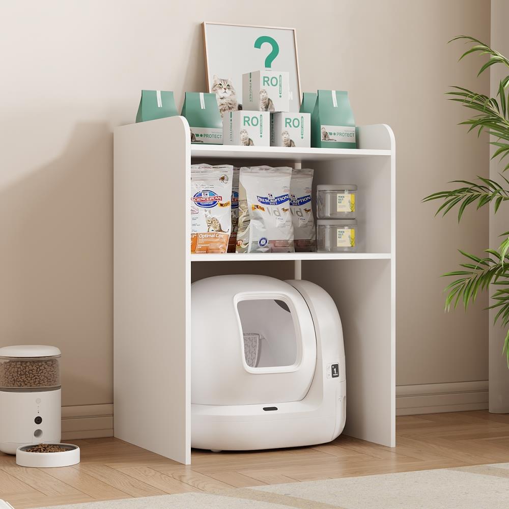 猫砂盆木质置物架适用小佩猫粮猫砂收纳层架猫窝猫厕猫床一体可定