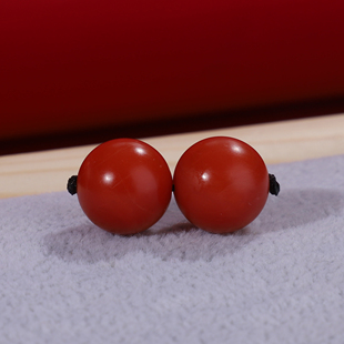 收藏品级 满肉锦红老矿 南红对珠13mm单珠 原矿保山南红散珠