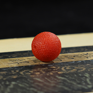 毕业级【保山南红单珠16mm 】 天然保山南红陨石散珠滴水洞料满肉