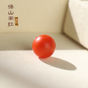 天然保山南红单珠 滴水洞料 满色满肉 油润度高保山南红10mm圆珠