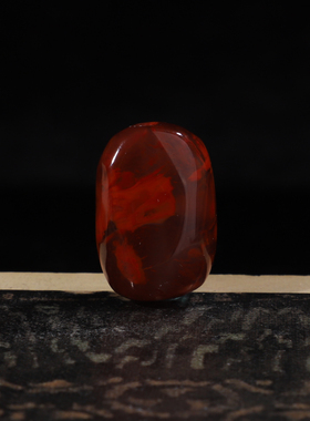 天然凉山南红玛瑙随形原石桶珠 对孔19.5mm宽13.3mm厚度12.2mmHS7