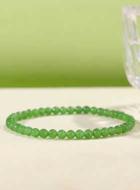 碧玉手链小米珠手链手串苹果绿