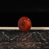 玫瑰红满色南红玛瑙大孔珠直径12mm厚度6.3mm孔径3.2mm 128号