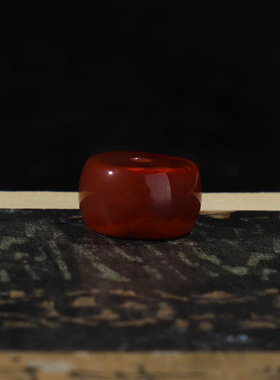 南红锦红叠珠原矿单珠隔珠直径13.4mm*厚度7.7mm 孔径2mmCD22