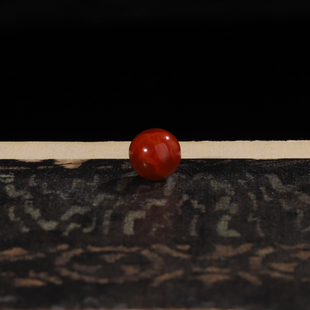 一物一图 四川凉山火焰纹南红玛瑙圆珠直径6.8mm满色满肉 196号