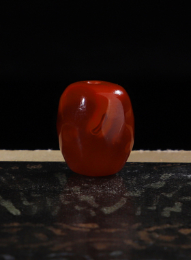 292号凉山南红玛瑙火焰牛血红随形桶珠长14.2mm宽12.4mm一物一图