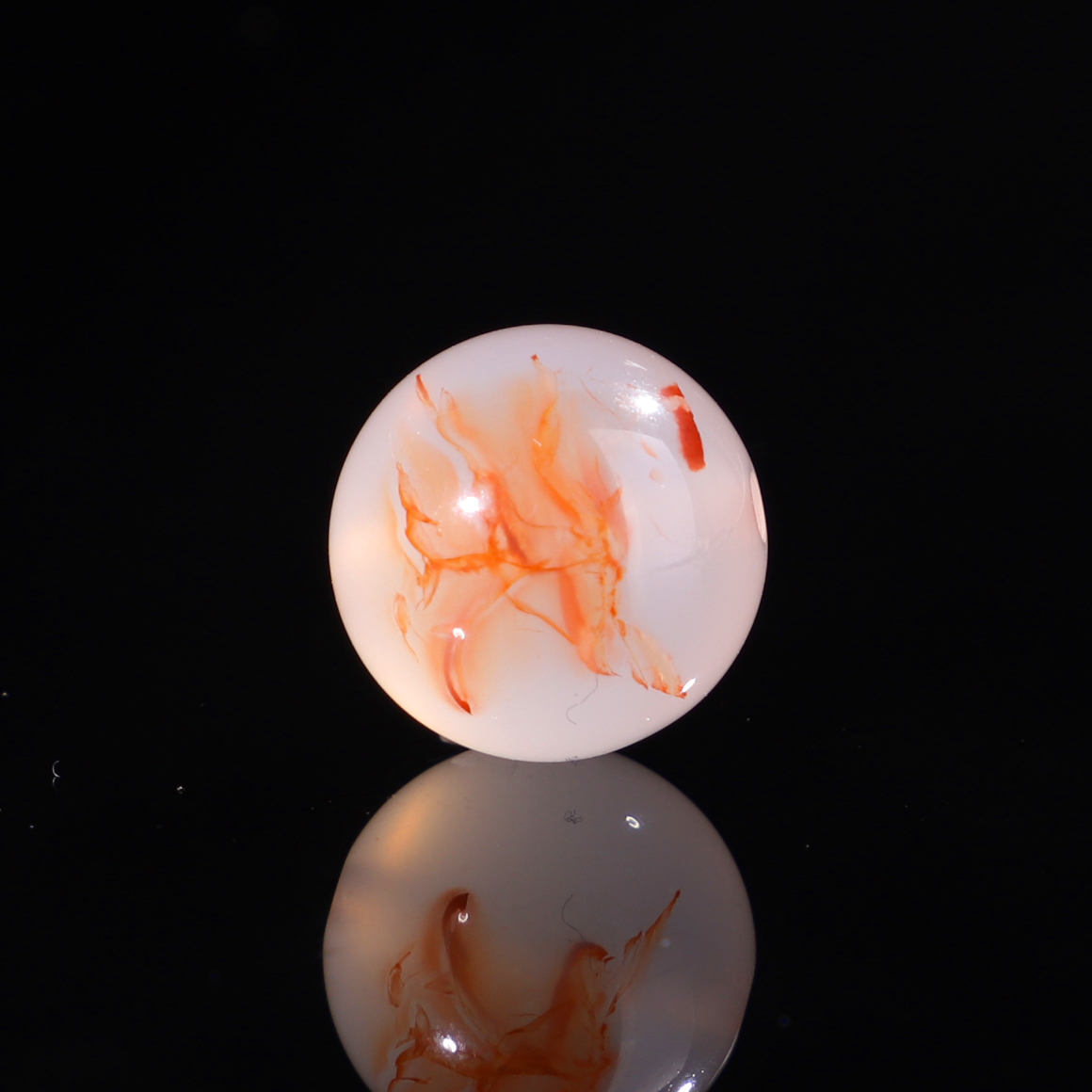 南红冰飘花散珠荔枝冻13.6mm珠子