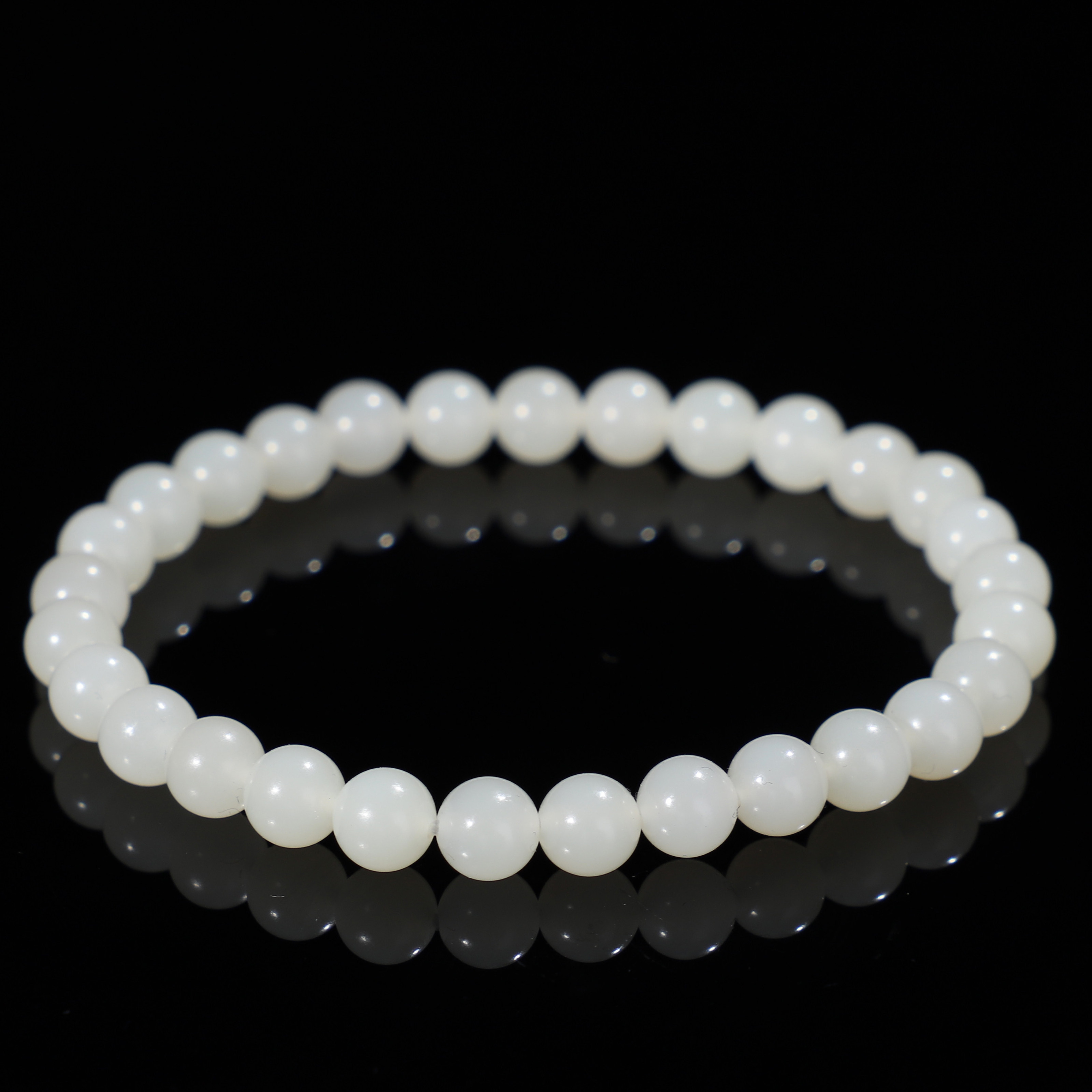 米达料和田玉猪油膏单珠6mm手链