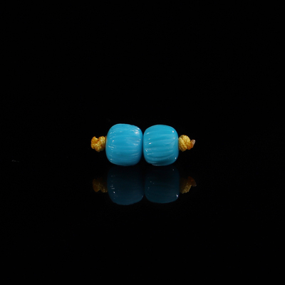 原矿绿松石散珠百香籽高瓷高蓝