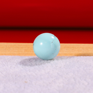十堰原矿绿松石圆珠单珠11.7mm高瓷高蓝绿单颗湖北松石散珠 176号
