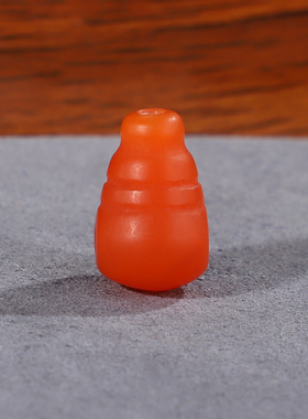 云南保山南红玛瑙三通高14.5mm对孔9mm一体三通佛头柿子红BST15