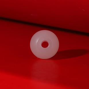 和田白玉哑光大孔珠直径12*厚度10.2mm ，孔径3mm 羊脂白玉配饰