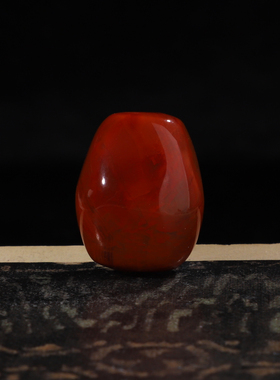 天然凉山南红玛瑙随形原石桶珠 对孔19.4mm宽15.4mm厚度11.6mmHS5