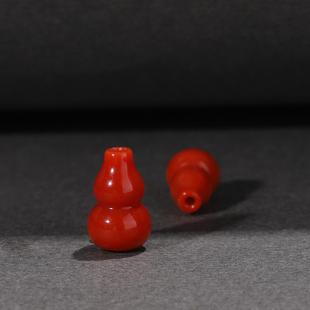 瓦西南红葫芦散珠配珠单颗长度10mm 直径6mm满色满肉柿子红弟子珠