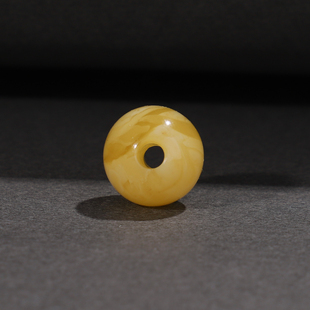 直径12.1mm 孔径3mm收藏级2号天然蜜蜡单珠俄料大孔单珠 琥珀散珠