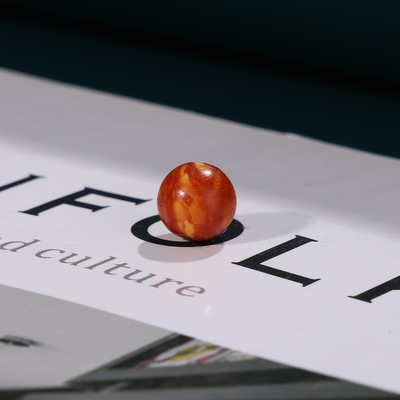 老蜜蜡单珠散珠妖花圆珠8.2mm