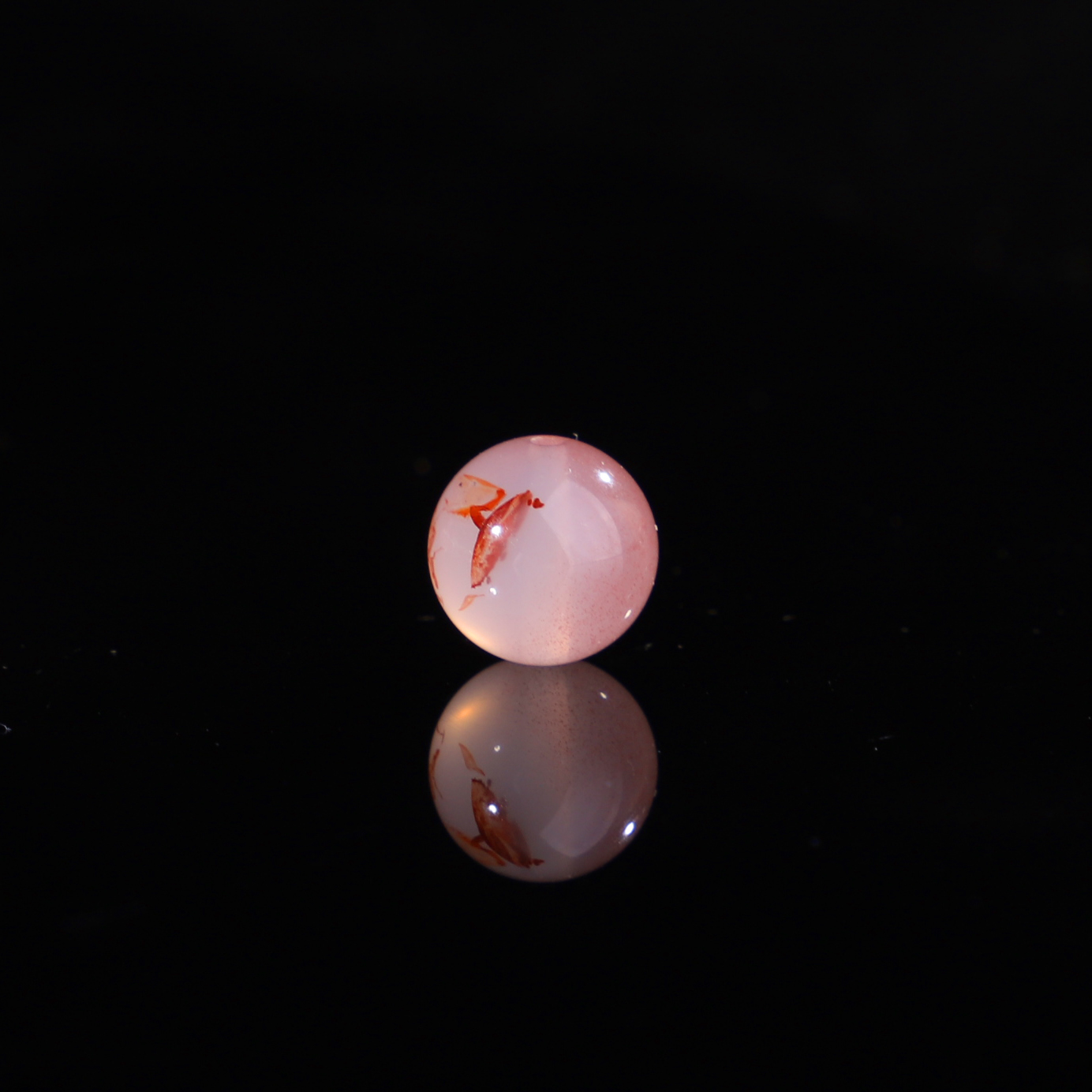 纯天然无胶无裂南红玛瑙冰飘圆珠