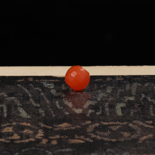 一物一图柿子红保山南红玛瑙直径6.5mm无相珠 满色肉质细腻 185号