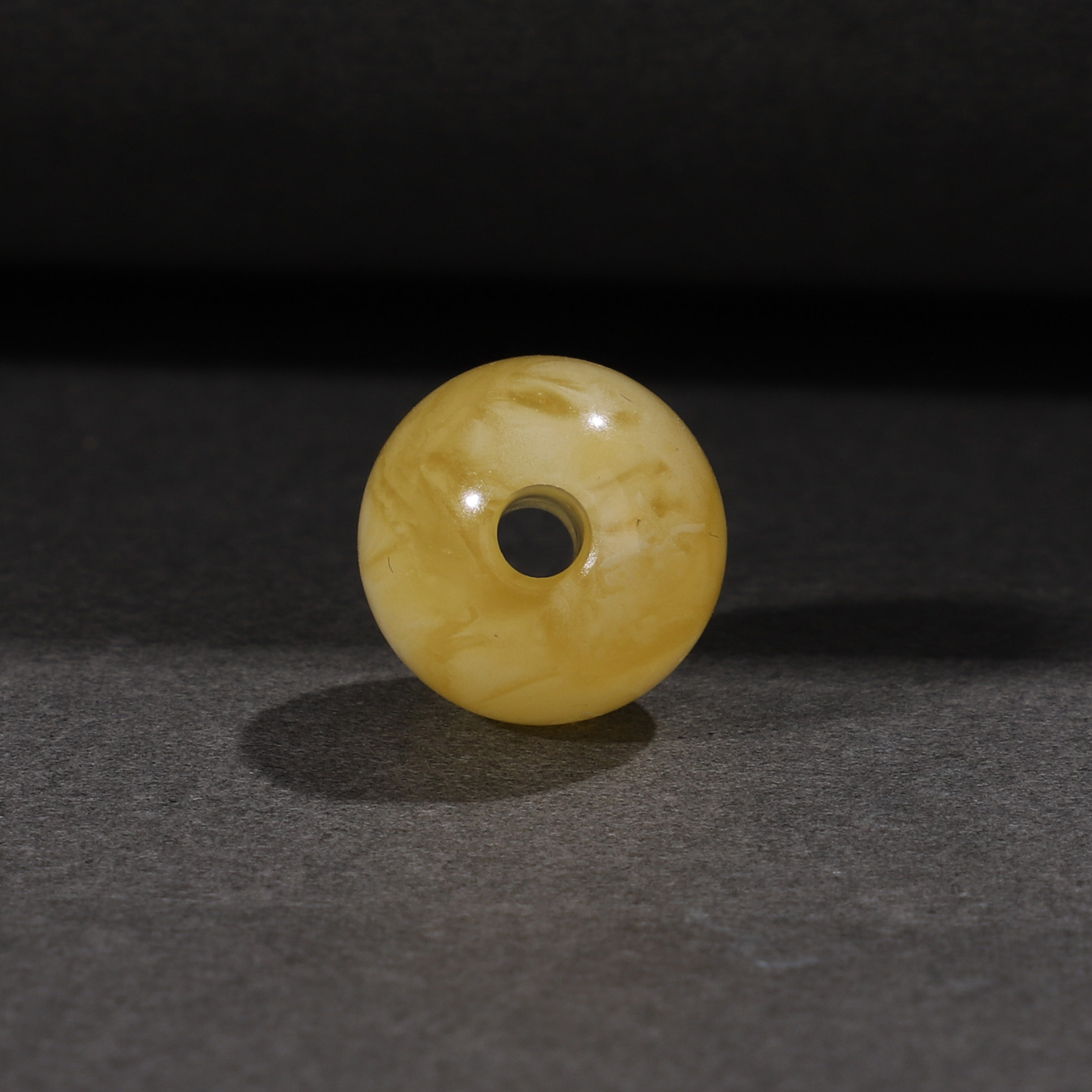 直径12.8mm 孔径3mm收藏级5号天然蜜蜡单珠俄料大孔单珠 琥珀散珠