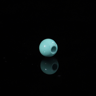 原矿绿松石散珠高瓷蓝5号直径7.3mm对孔6.6mm单珠大孔珠孔径2.5mm