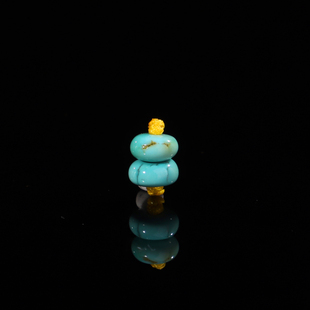 原矿天然湖北绿松石隔片直径5.8mm厚度2.9mm绿松石垫片 152号