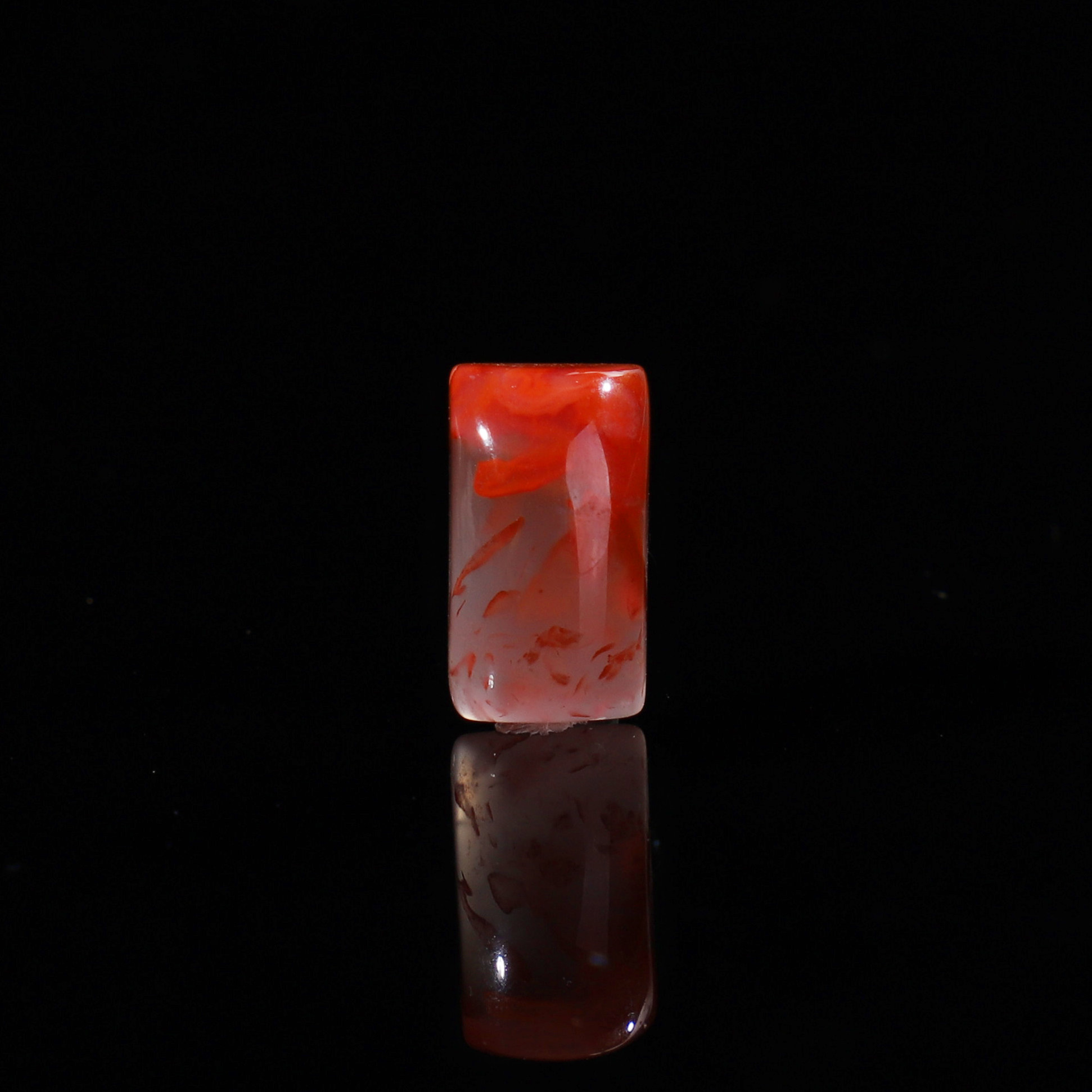 天然川料南红玛瑙吊坠冰飘 草花戒面 满天星长方形