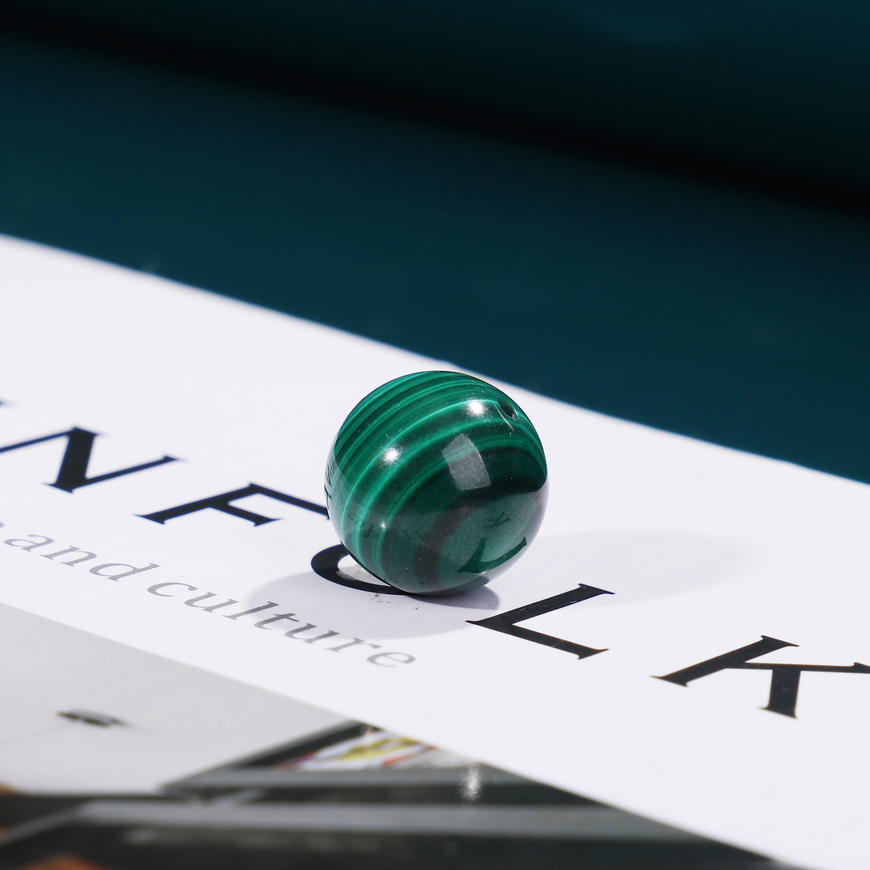 孔雀石单珠16mm散珠子