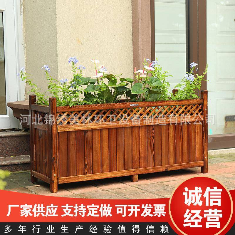 木质花箱户外成品塑木市政绿化工程道路花坛隔离带组合护栏花槽