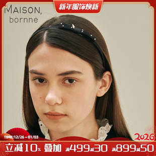 Maison bornne蝴蝶结发箍真丝高级感布艺手工发卡女童公主风发饰