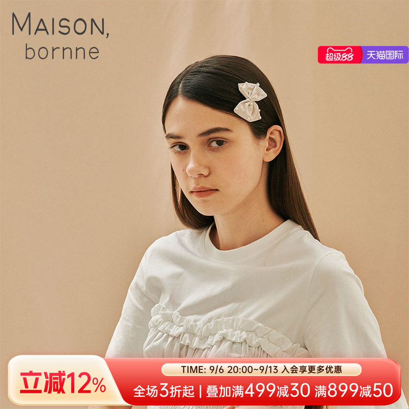 真丝布艺钉珠蝴蝶结女童发夹图片