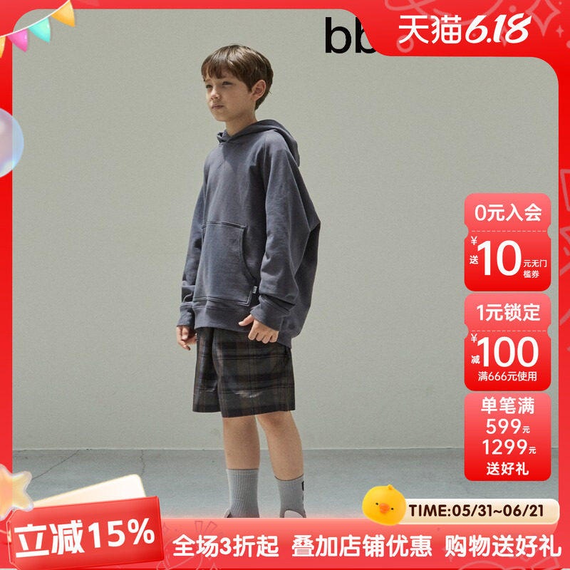 Bbeeeenn韩国童装秋冬新款中大童长袖卫衣男女童连帽T恤上衣