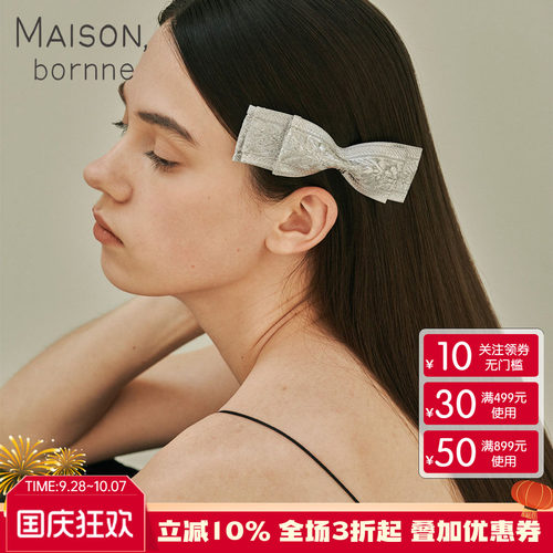 复古超大双层蝴蝶结发夹