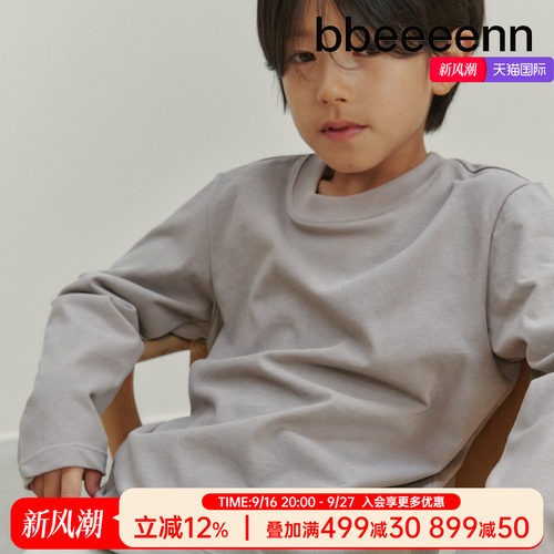 bbeeeenn圆领长袖T恤简约舒适