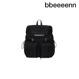 bbeeeenn春夏新款设计感小众双肩包男女孩简约黑色书包电脑背包