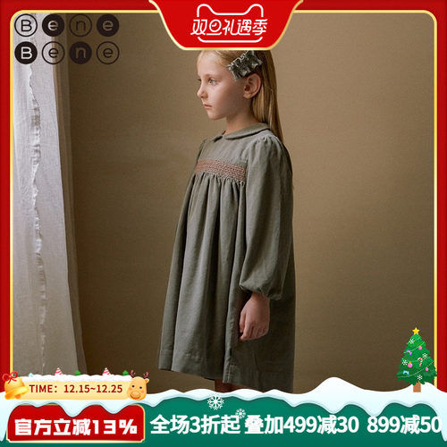 benebene韩国童装22冬女童连衣裙