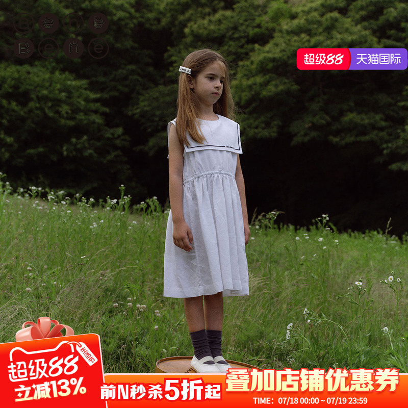 BeneBene海军领连衣裙女童夏装