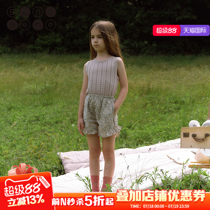 benebene春夏新款纯棉短裤女童
