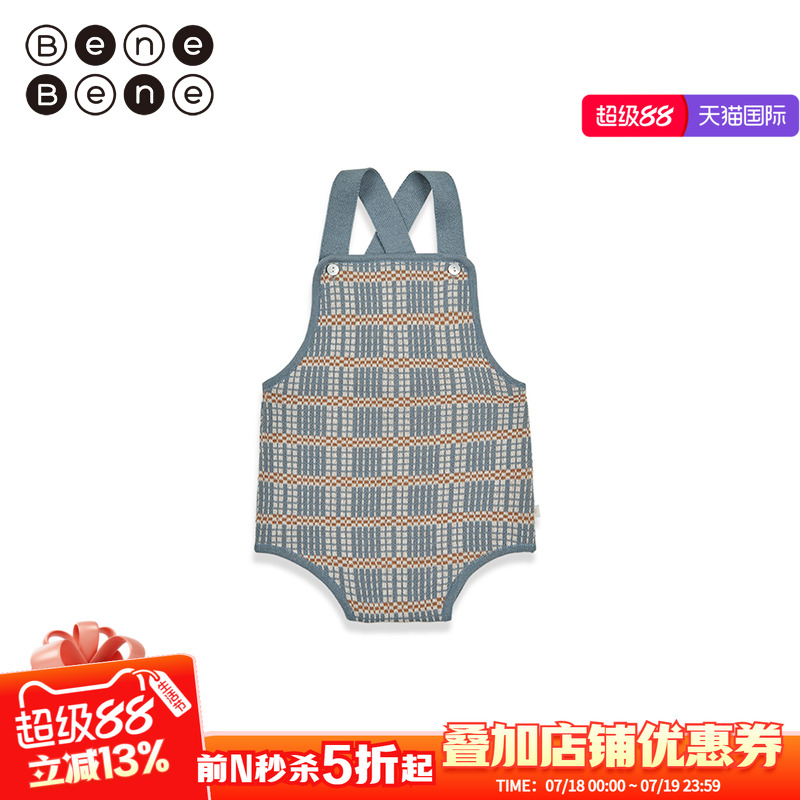 benebene背带短裤针织背带哈衣