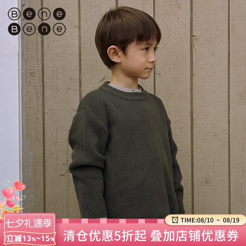 benebene韩国童装23秋冬针织T恤