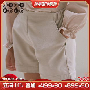 休闲裤 benebene韩国童装 子男童女童韩版 儿童羊毛短裤 春秋新品
