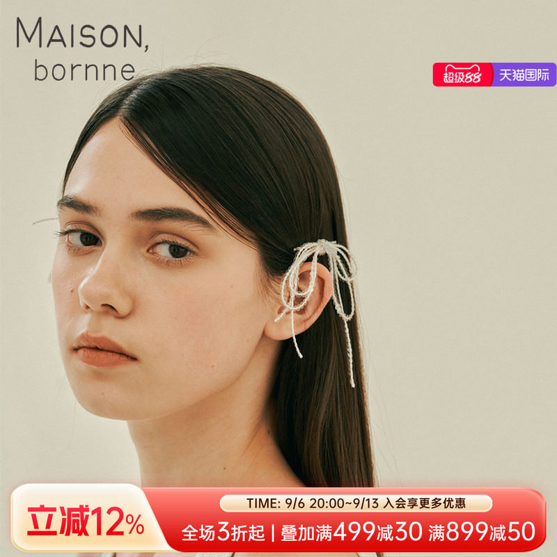 亮片蝴蝶结高级感发夹碎发边夹图片