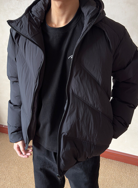 布老哥Blog冬季斜拉链排骨立领面罩棉服cleanfit小版型棉衣W577