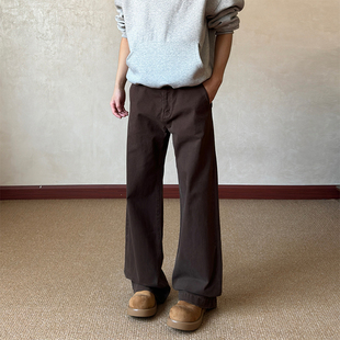 K809 cleanfit微提裆显高长裤 布老哥Blog美式 复古水洗直筒牛仔裤