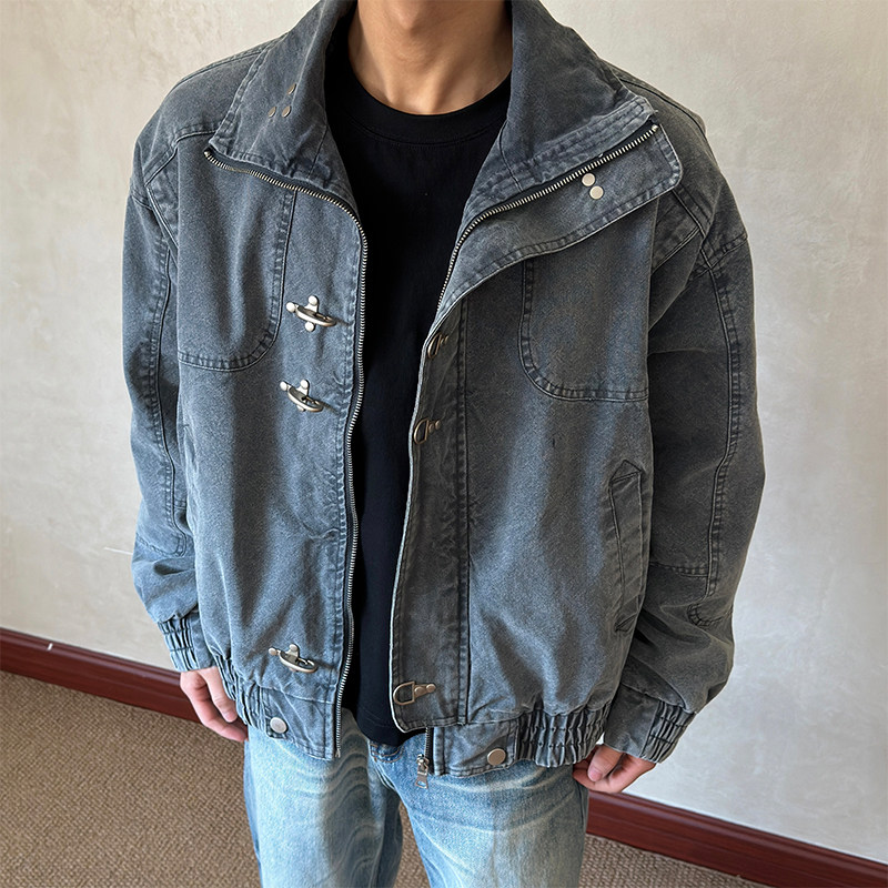 布老哥Blog美式复古水洗立领牛仔夹克cleanfit短宽显高外套W657,男装,夹克,淘宝优惠券,粉丝福利购,淘宝优惠卷