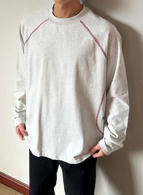 布老哥Blog秋季美式复古撞色拼接长袖cleanfit短宽显高上衣W441