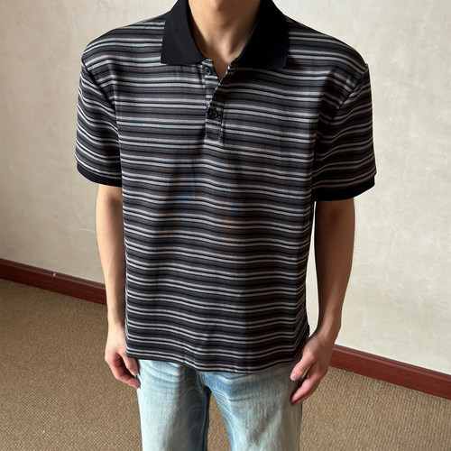 布老哥Blog细条纹polo衫短袖D320