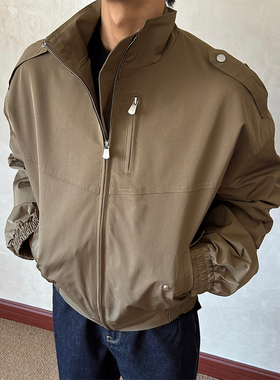 布老哥Blog美式复古解构立领飞行夹克cleanfit短宽显高外套春W639