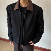 TR混纺 布老哥Blog美式 复古cleanfit翻领夹克 短宽显高夹克W644