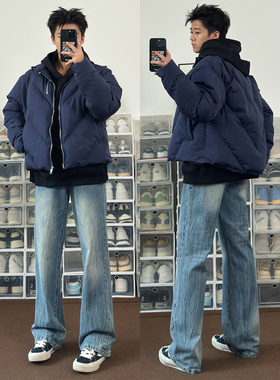 布老哥Blog冬季拉链解构棉服宽松微短款哈灵顿棉衣显高外套W315