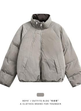 布老哥Blog冬季美式设计感拉链棉衣微短款百搭保暖面包棉服W250